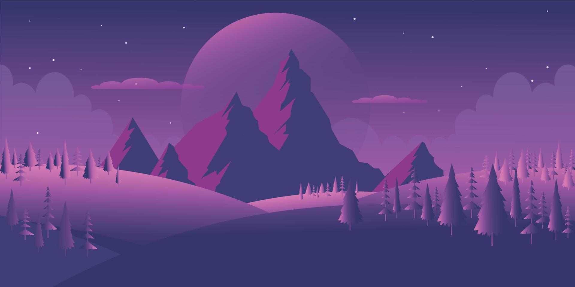 An eye soothing night calmness background with beauty of nature vector