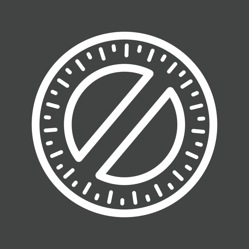 Round Scale Line Inverted Icon vector