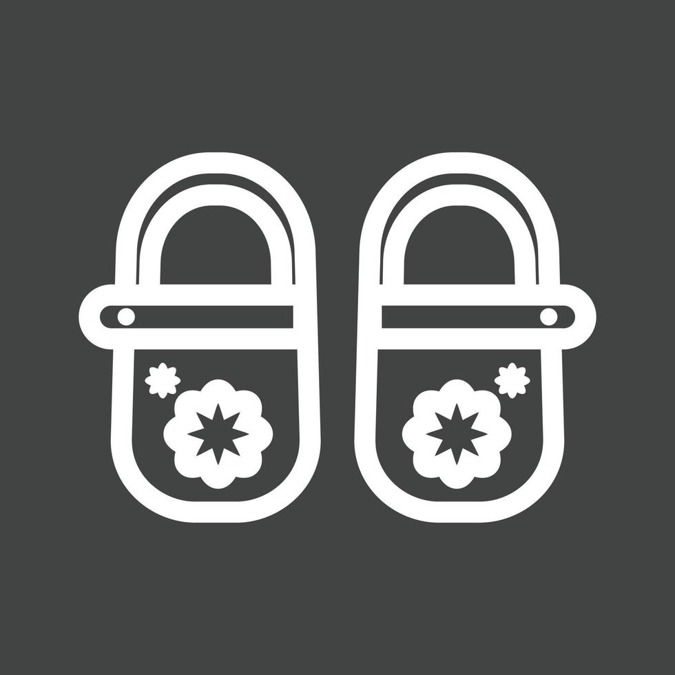 Baby Girl's Shoes Line Inverted Icon vector