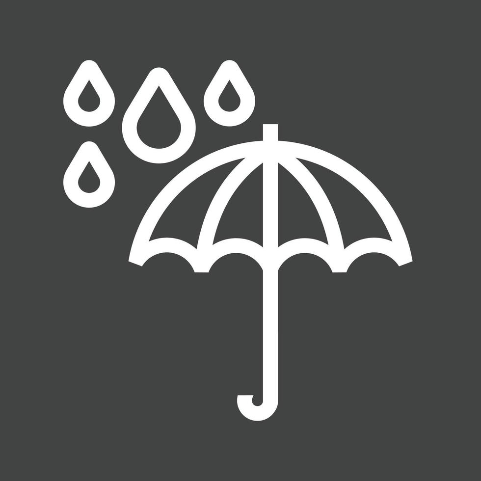 paraguas con icono de línea de lluvia invertida vector