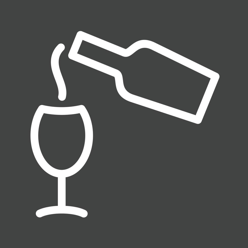 Pour Wine Line Inverted Icon vector