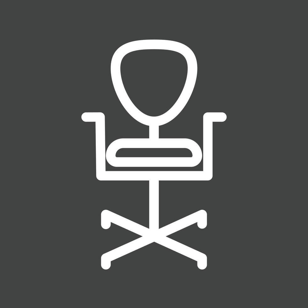silla de oficina iii línea icono invertido vector