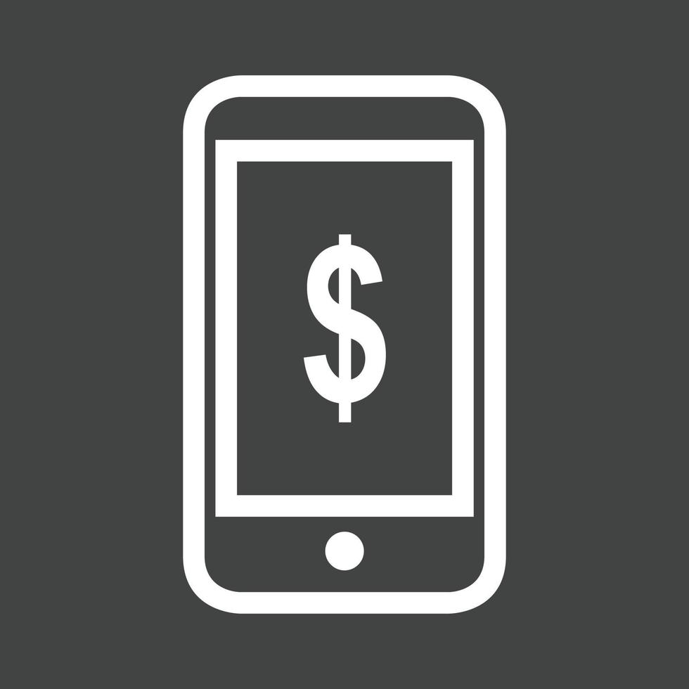Smart Payment Line Inverted Icon vector