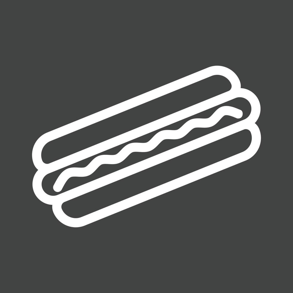 Hotdog Line Inverted Icon vector