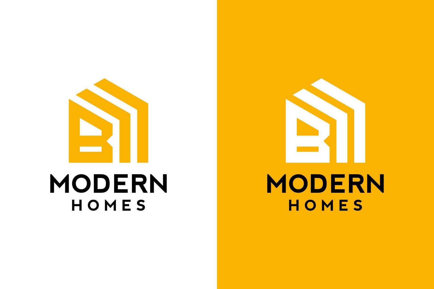 Logo design of B in vector for construction, home, real estate, building, property. Minimal awesome trendy professional logo design template on double background.