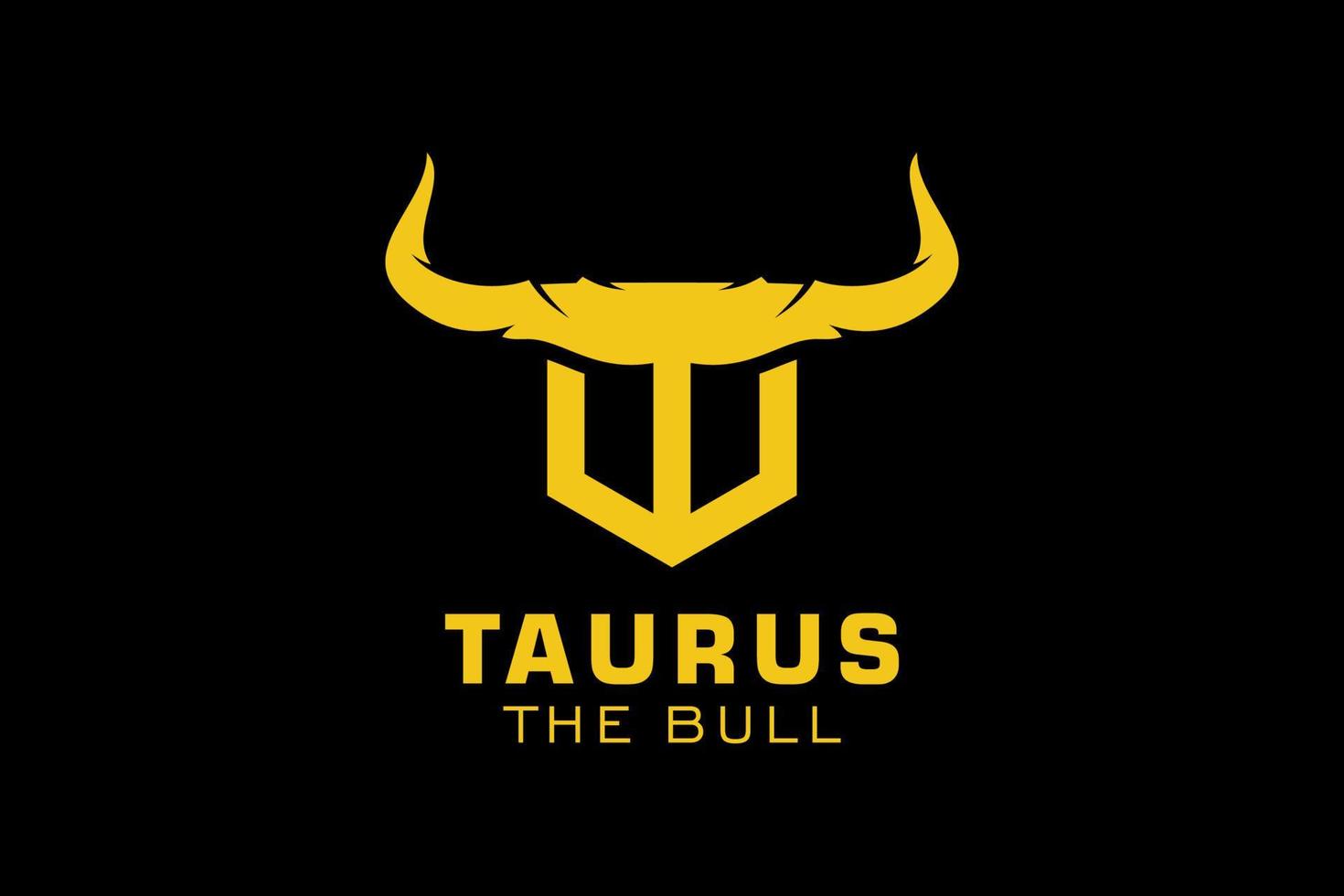 logotipo de letra t, logotipo de toro, logotipo de toro de cabeza, elemento de plantilla de diseño de logotipo de monograma vector