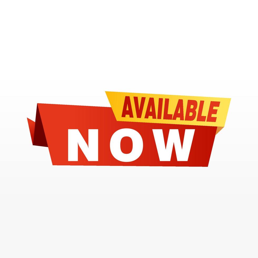 Available now label, badge, seal or burst flat vector icon for apps and websites