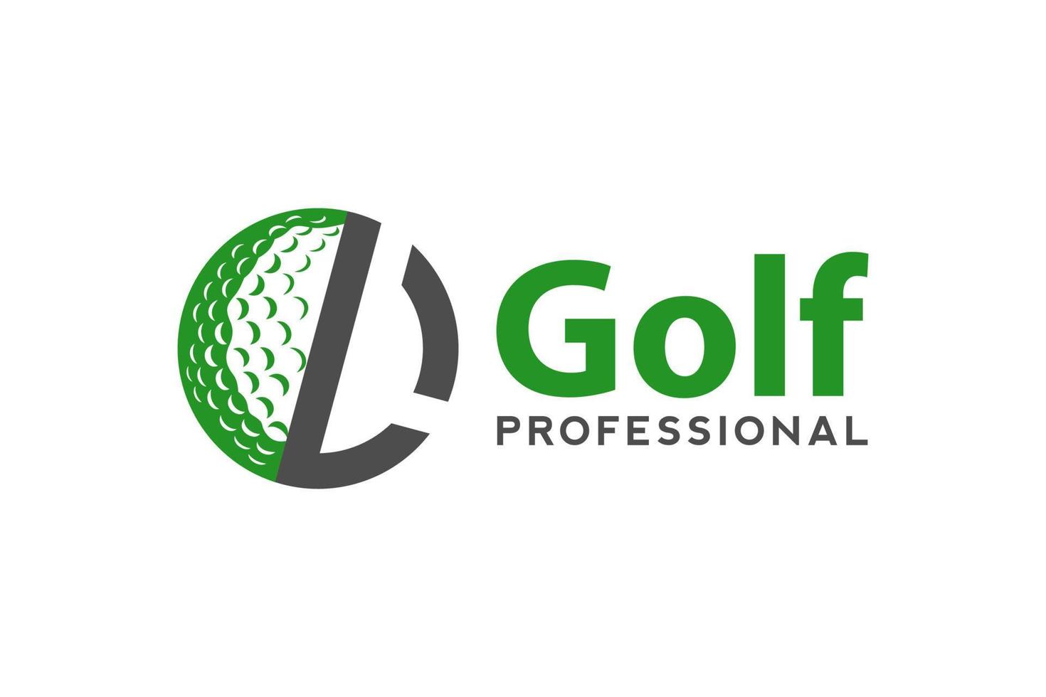 letra l para la plantilla vectorial de diseño del logotipo de golf, etiqueta vectorial de golf, logotipo del campeonato de golf, ilustración, icono creativo, concepto de diseño vector