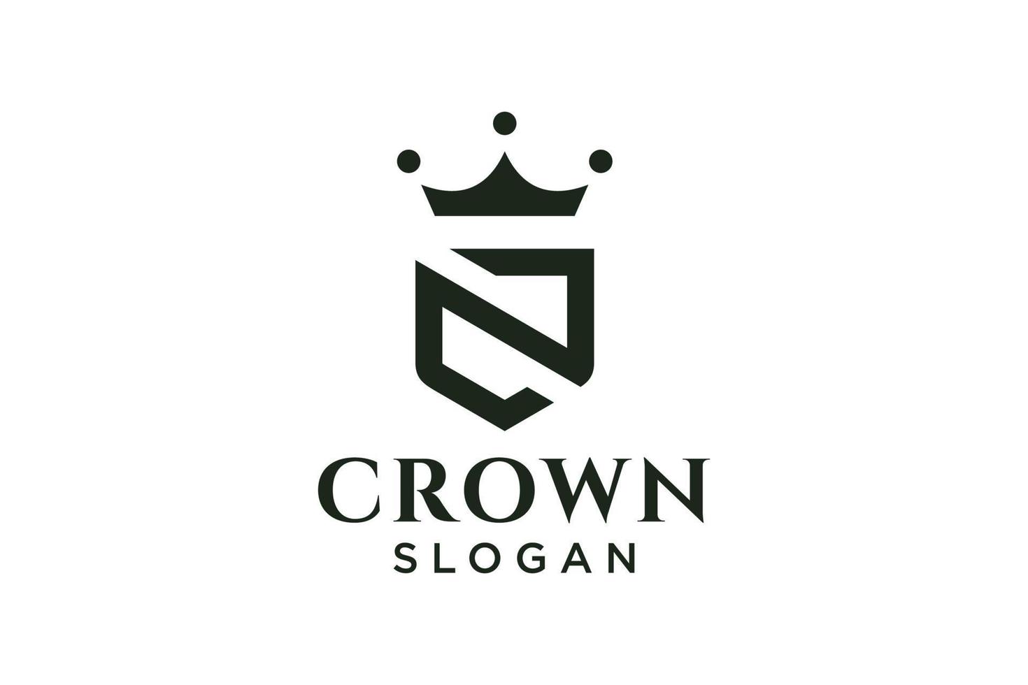 logo de corona vintage y símbolo de letra z. signo de elemento de marca de lujo moderno. ilustración vectorial vector