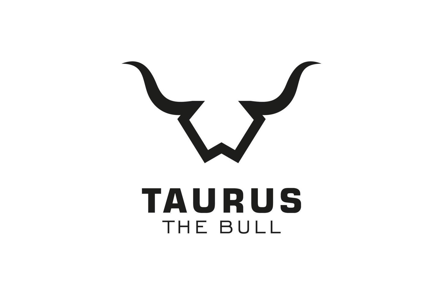 logotipo de letra w, logotipo de toro, logotipo de toro de cabeza, elemento de plantilla de diseño de logotipo de monograma vector
