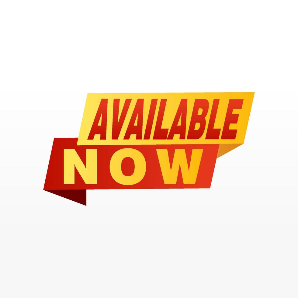Available now label, badge, seal or burst flat vector icon for apps and websites