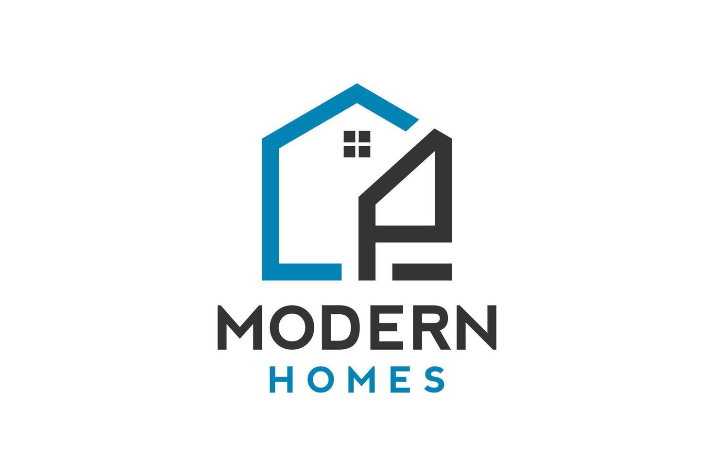 Logo design of P in vector for construction, home, real estate, building, property. Minimal awesome trendy professional logo design template.