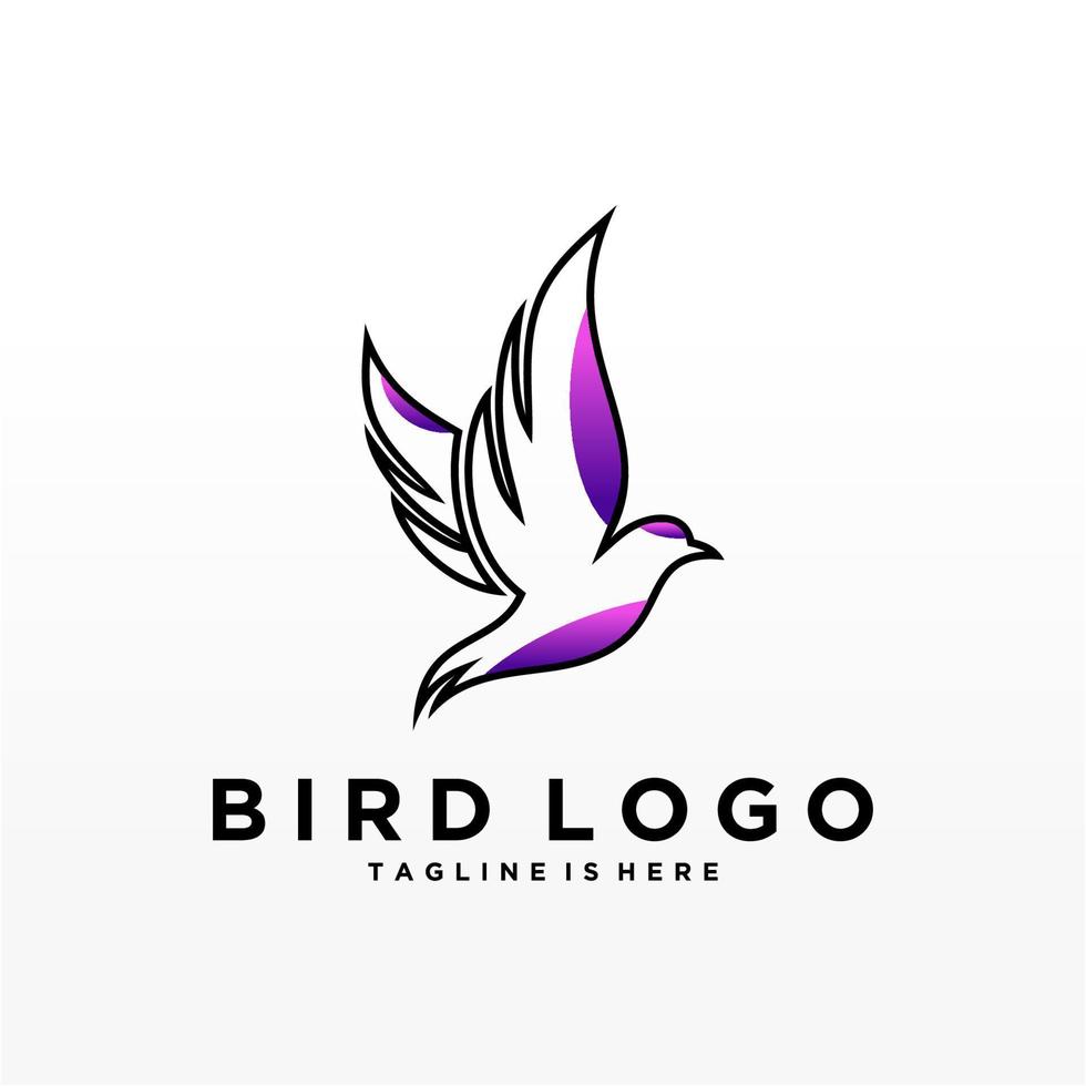 Abstract Bird Logo design vector template. Creative Dove Logotype business technology concept symbol icon.