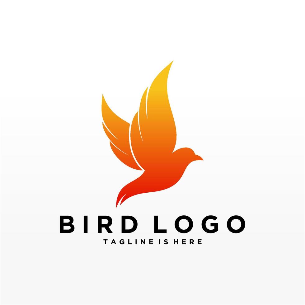 plantilla de vector de diseño de logotipo de pájaro abstracto. icono de símbolo de concepto de tecnología empresarial de logotipo de paloma creativa.