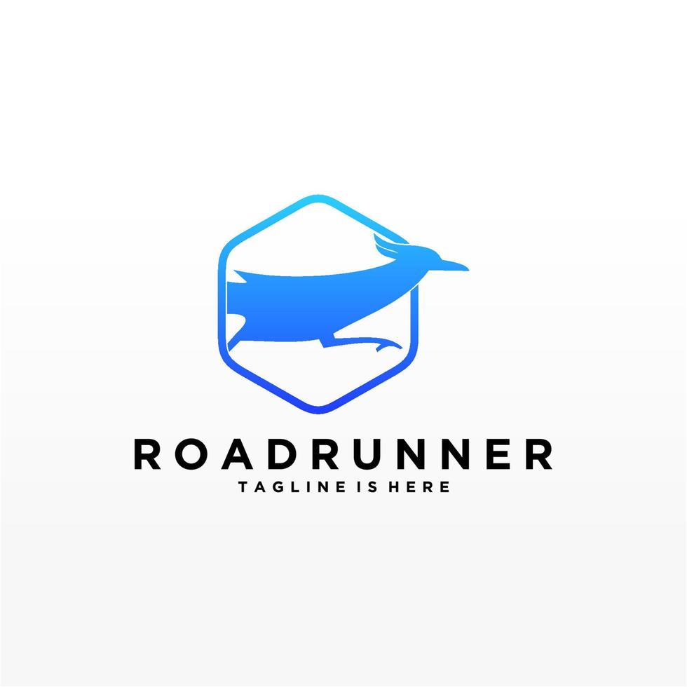 Roadrunner bird abstract minimal simple geometric logo design icon template silhouette isolated with white background vector