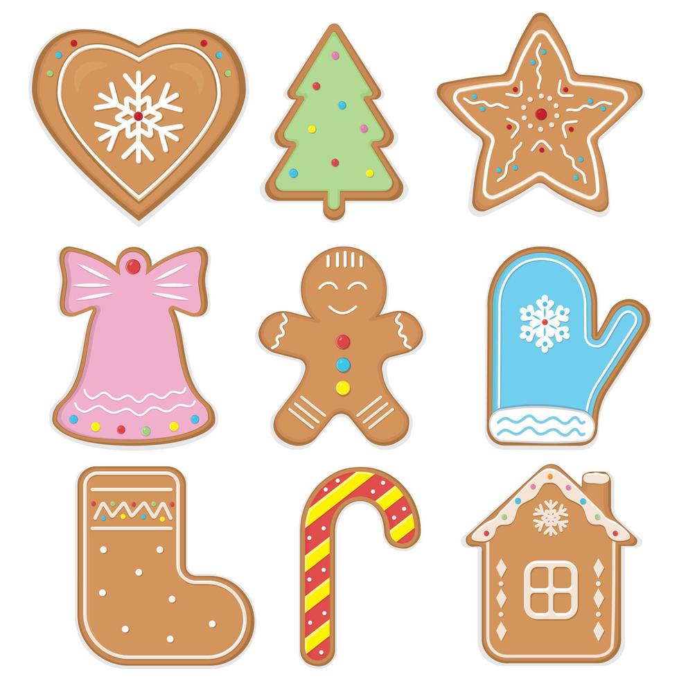 Christmas ginger cookies, vector illustration