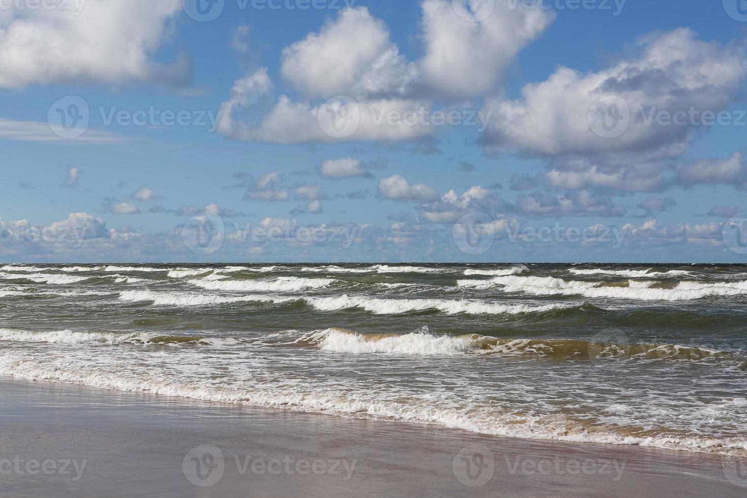 Cloudy Sea Views of the Baltic Sea at Sunset photo