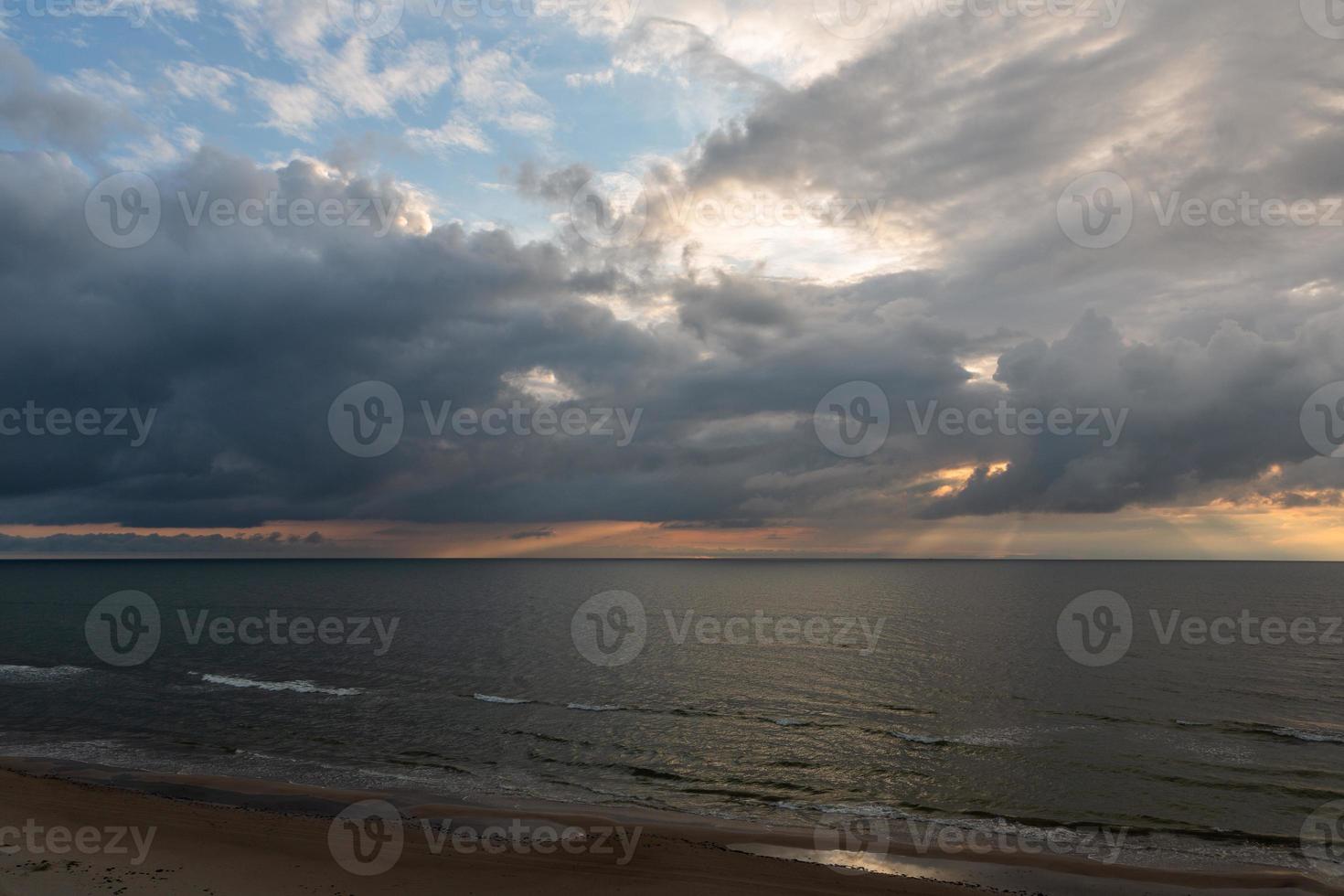 Cloudy Sea Views of the Baltic Sea at Sunset photo
