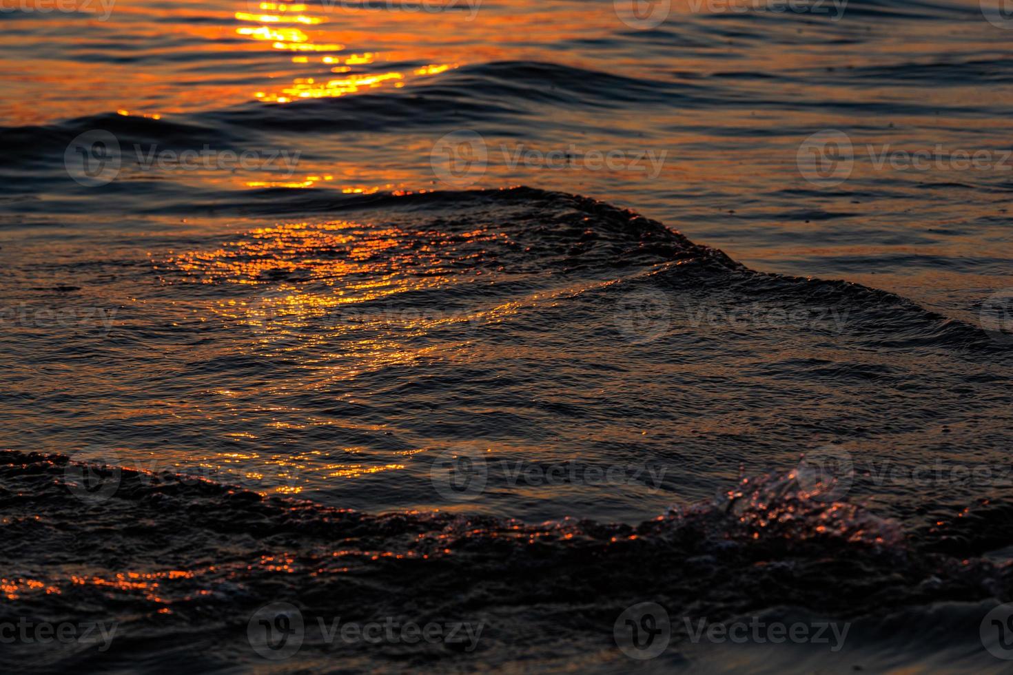 Sunset Colors in the Sea Water photo