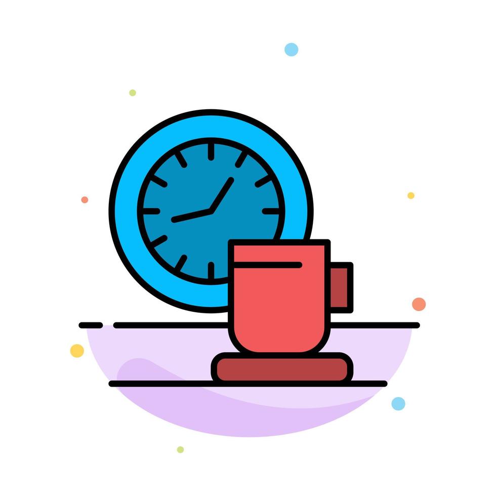 Coffee Break Cup Time Event Abstract Flat Color Icon Template vector
