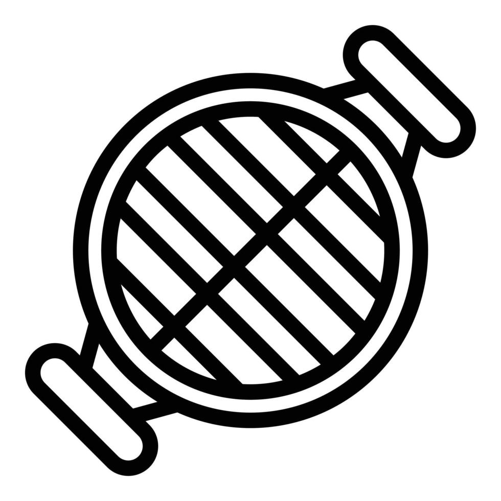 Grill bbq icon outline vector. Fire meat vector