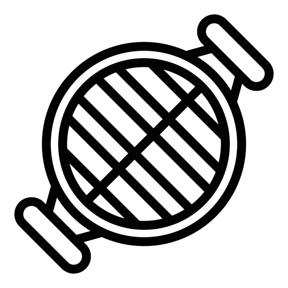 Grill bbq icon outline vector. Fire meat vector