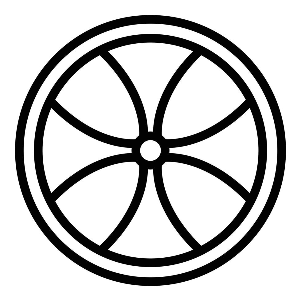 vector de contorno de icono de rueda de coche moderno. llanta