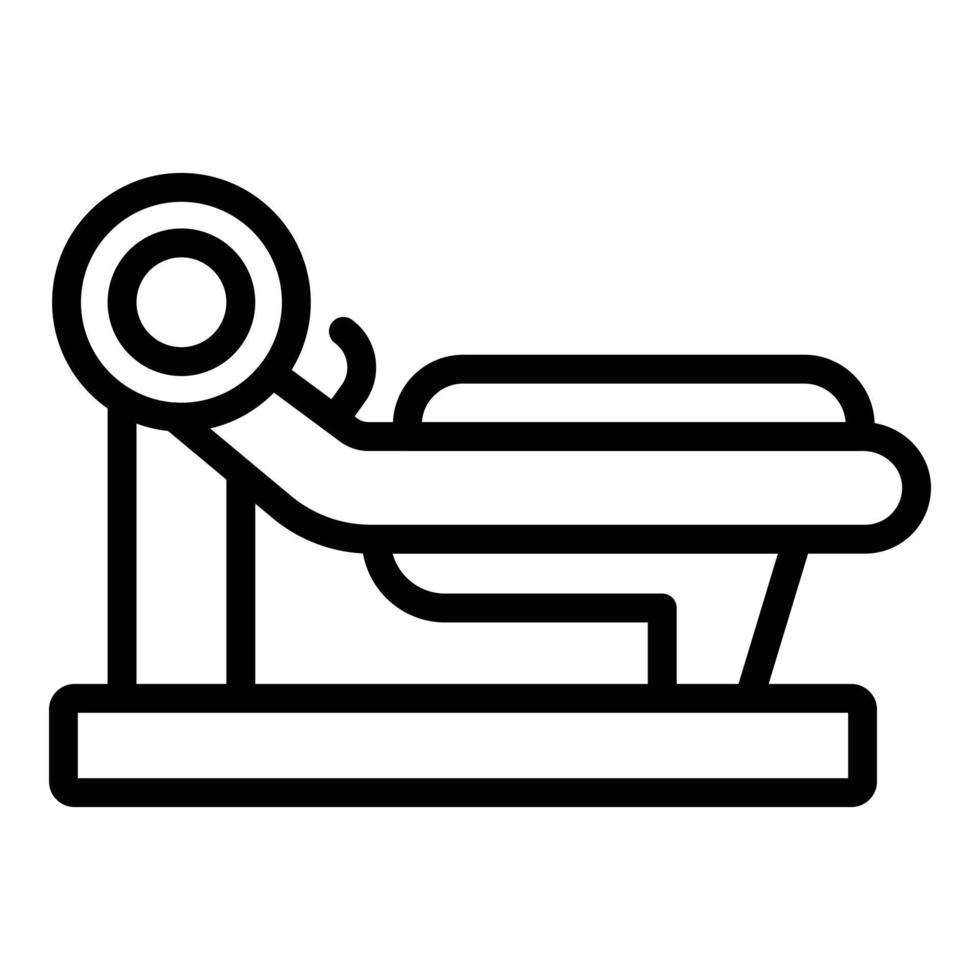 vector de contorno de icono de banco de gimnasio. equipo de ejercicio