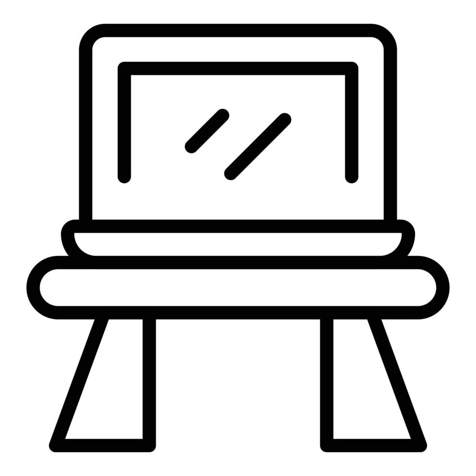 Notebook stand icon outline vector. Laptop adjustable vector