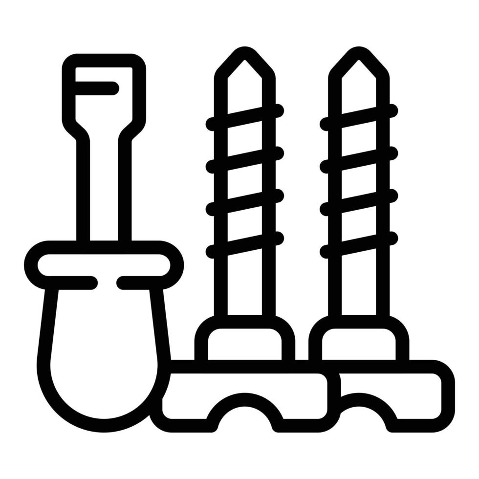 Repair screwdriver icon outline vector. Home wall vector