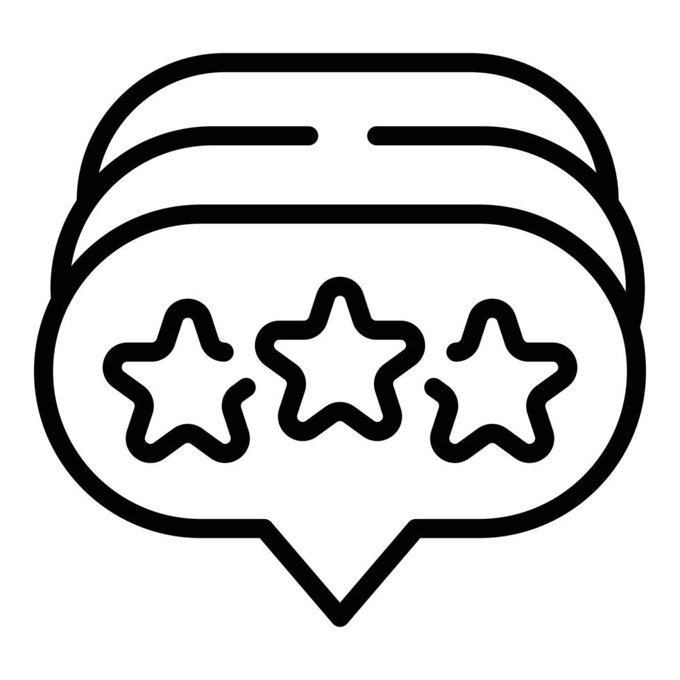 Chat review icon outline vector. Online report vector