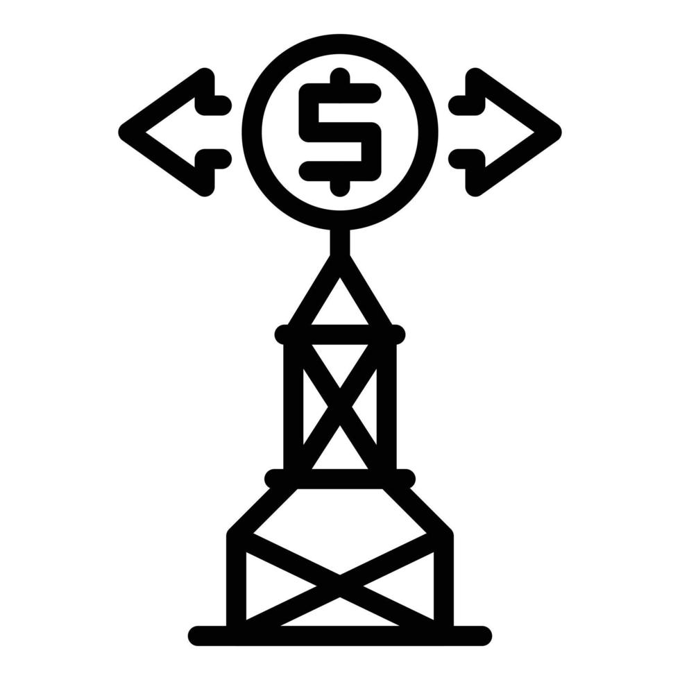Send money tower icon outline vector. Bank app vector