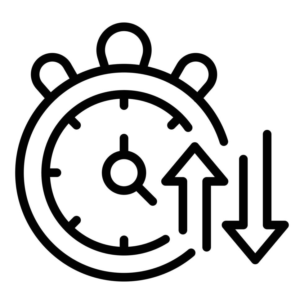 Stopwatch time icon outline vector. Data graph vector