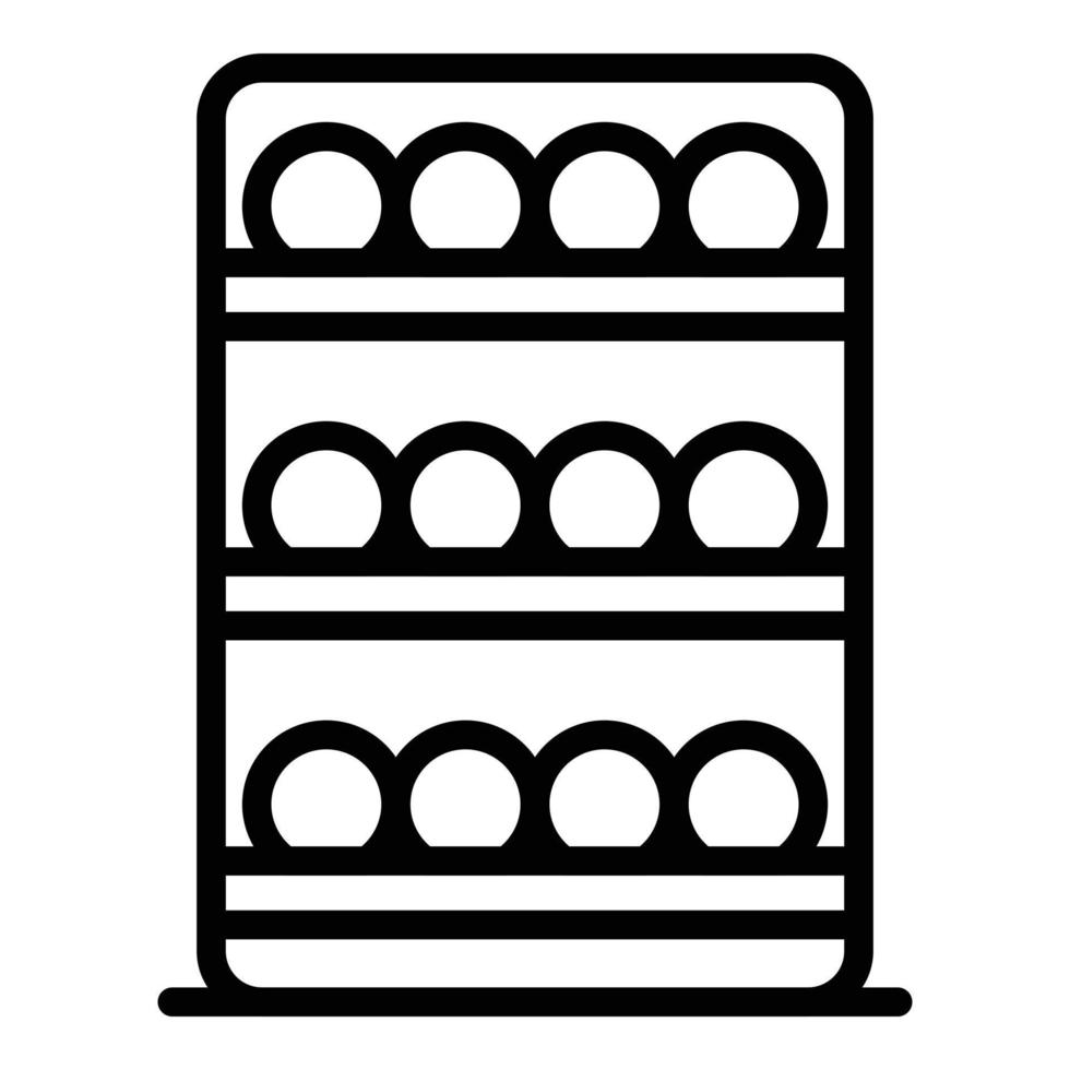 Wine cabinet icon outline vector. Wood shelf vector