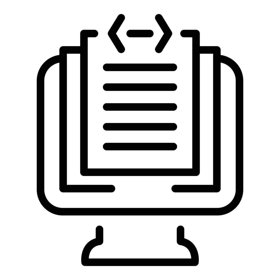Online monitor icon outline vector. Study case vector