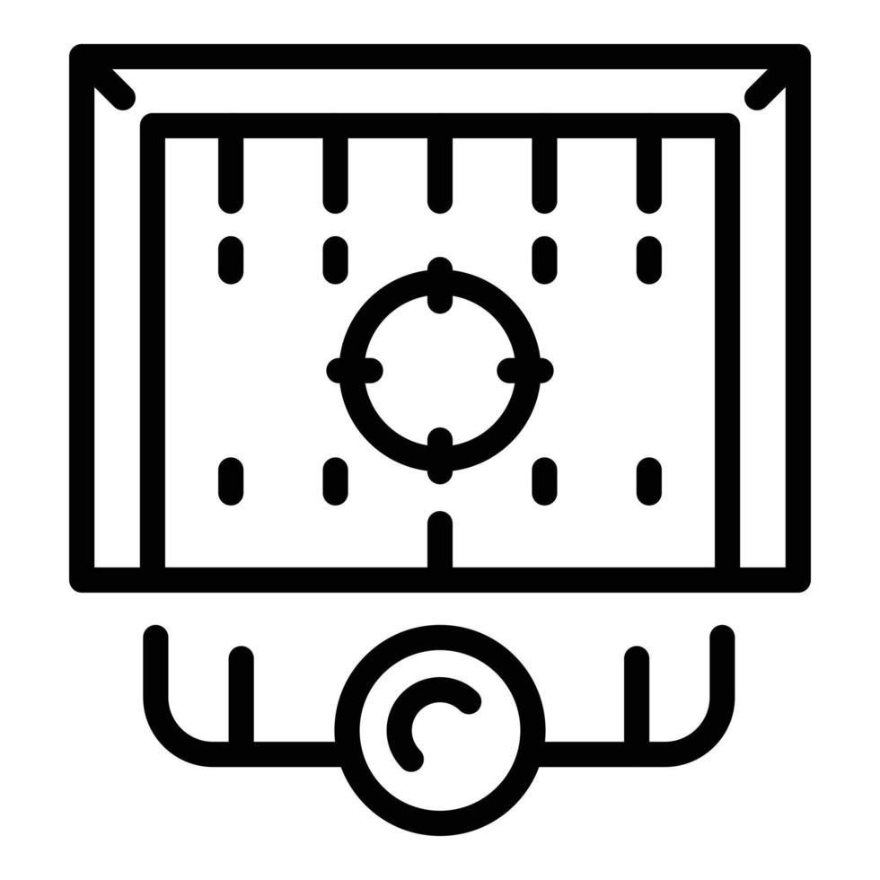 Video game target icon outline vector. Slot chest vector