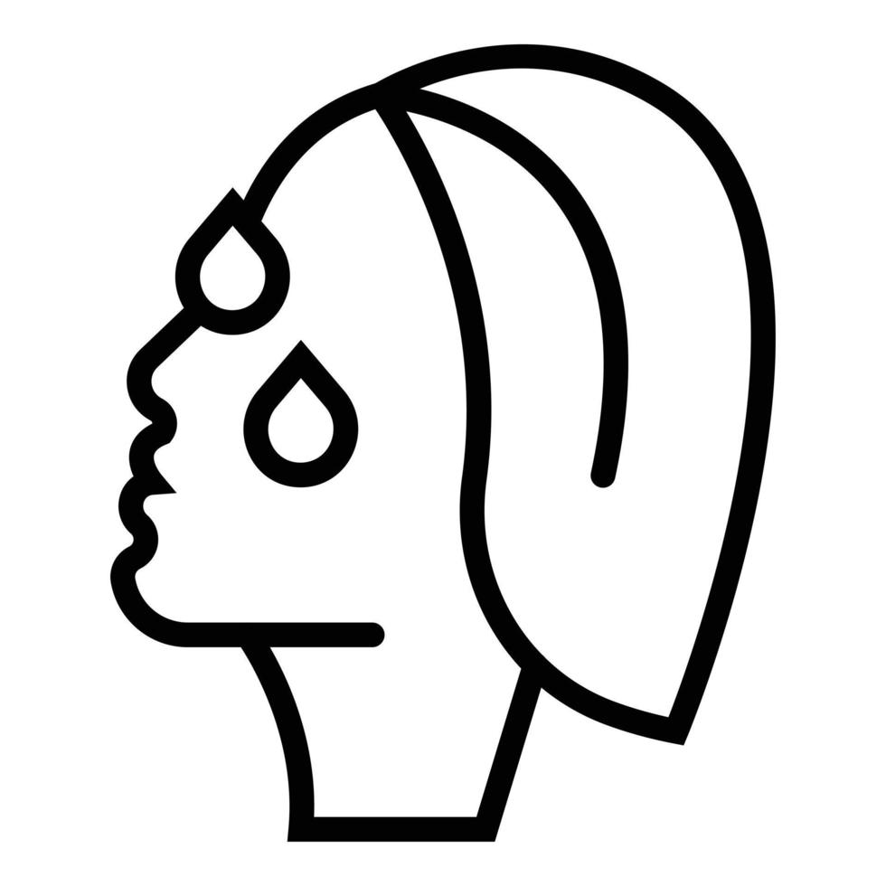 Woman face skin icon outline vector. Facial care vector