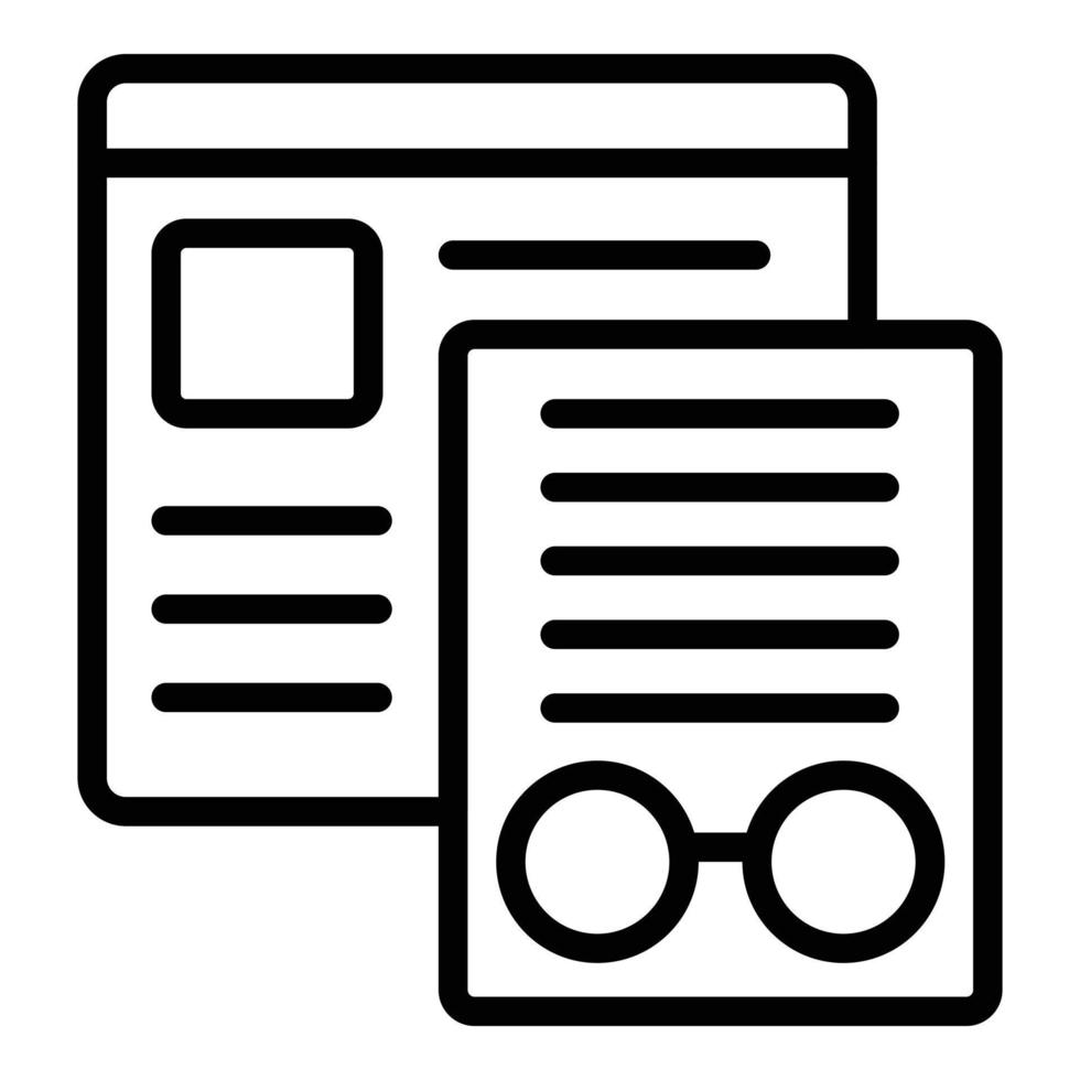 Web data icon outline vector. Study case vector