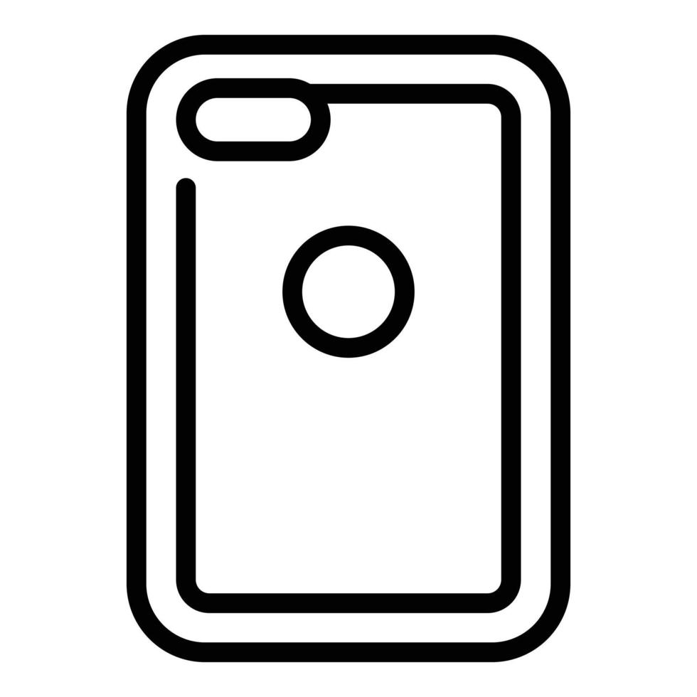 vector de contorno de icono de caja de teléfono a prueba de golpes. cubierta móvil