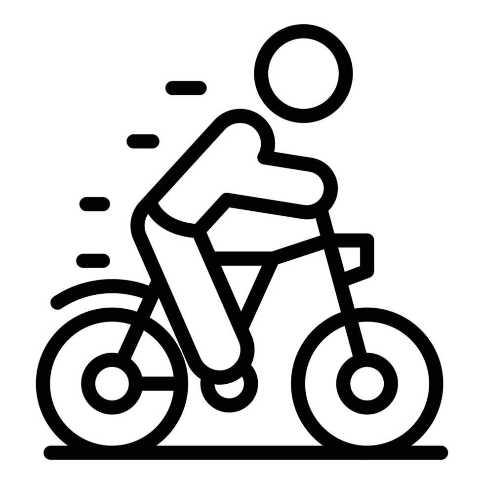 vector de contorno de icono de viaje en bicicleta ecológica. viajes de naturaleza