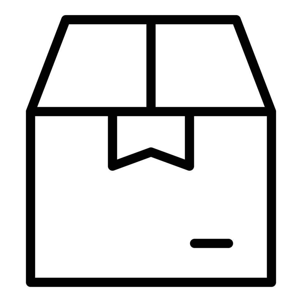 vector de contorno de icono de caja de paquete de portátil. tienda