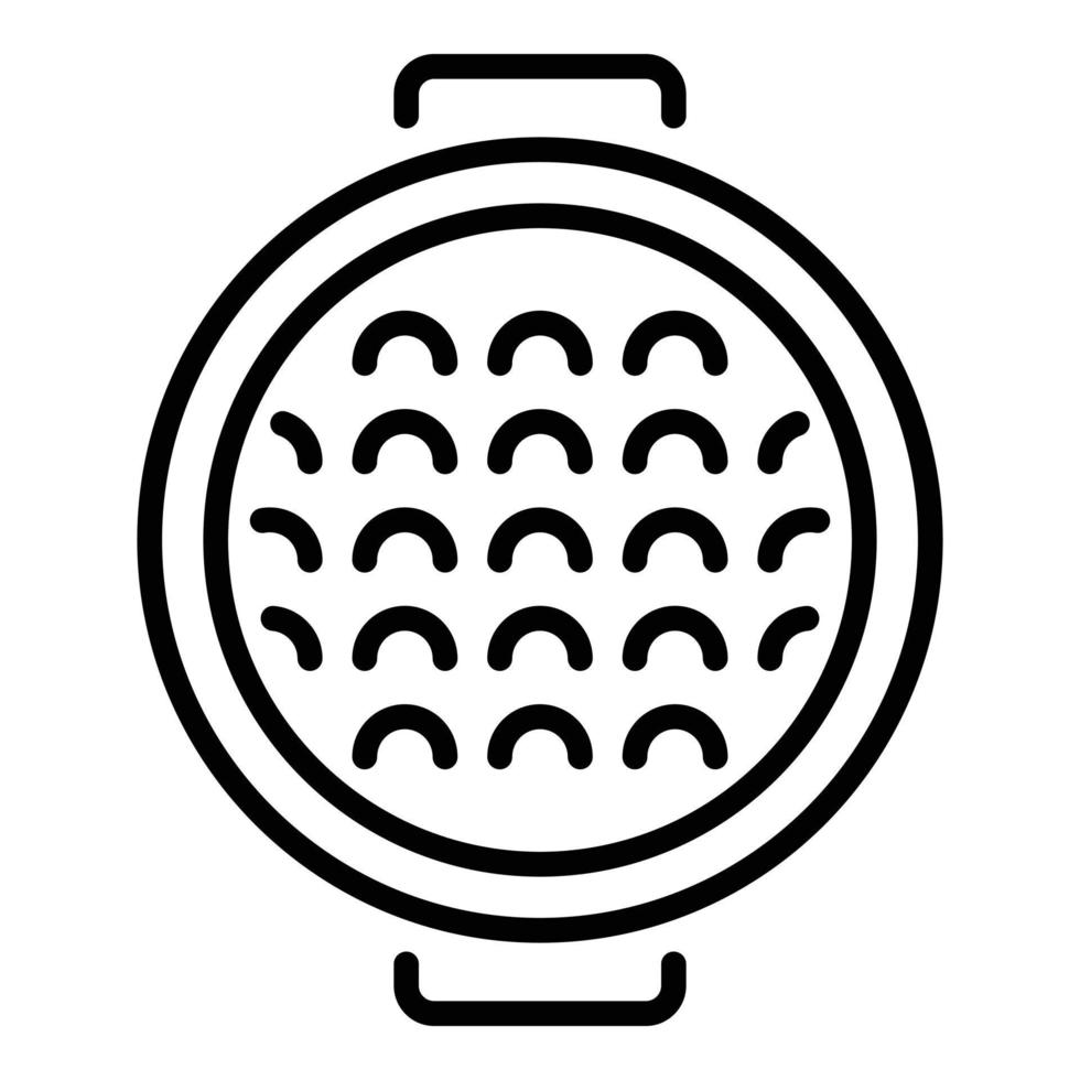 vector de contorno de icono de waffle redondo. máquina de cocina