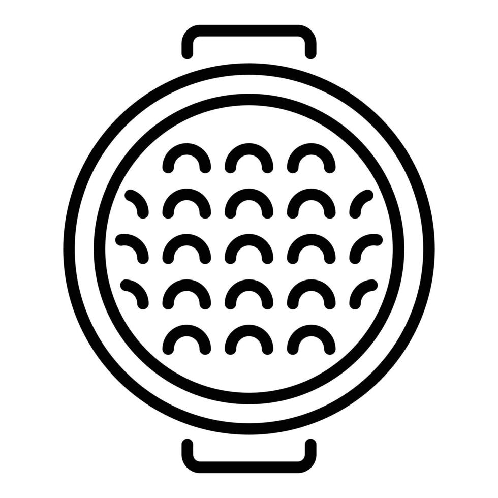 Round waffle maker icon outline vector. Cooker machine vector