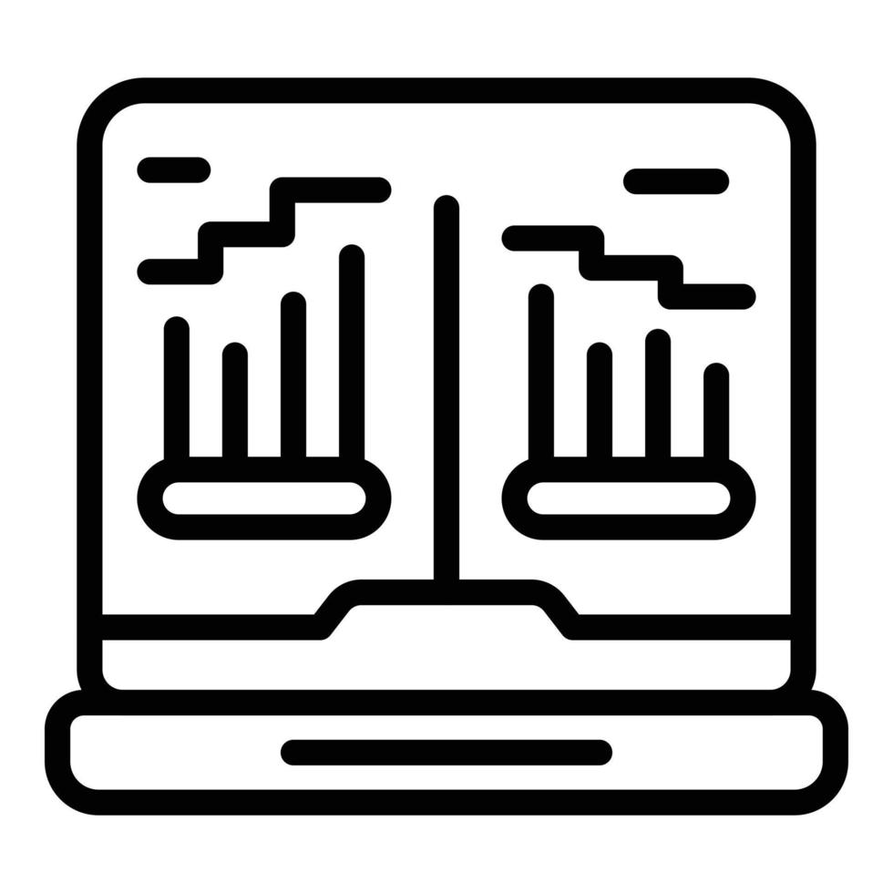 Analyst data icon outline vector. Research chart vector