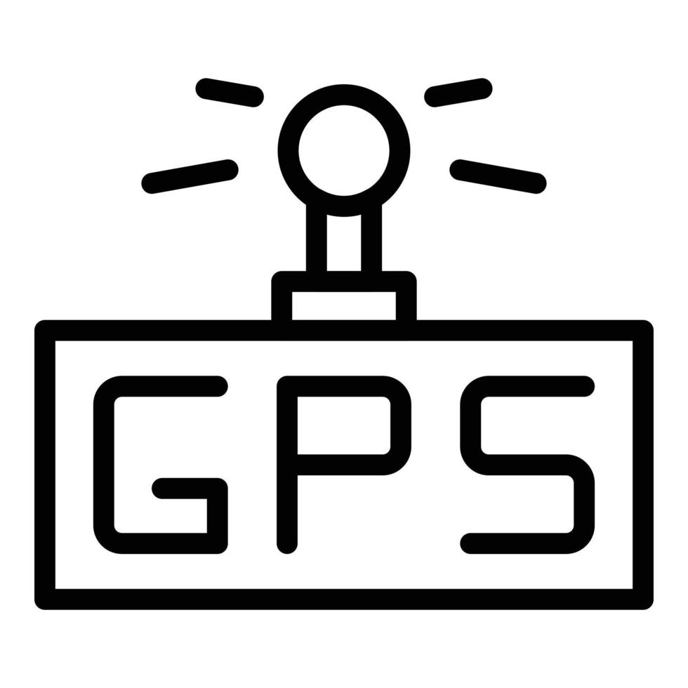 vector de contorno de icono de mapa gps. colocar ruta