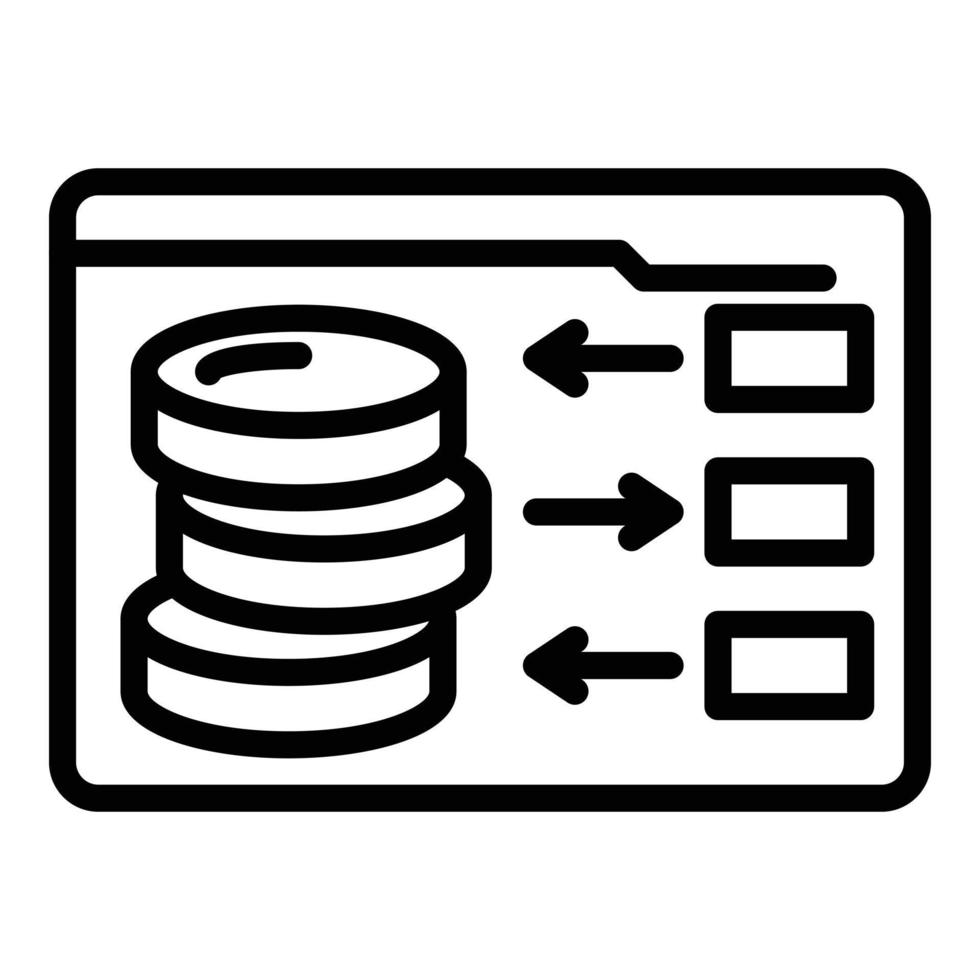 Web money icon outline vector. Internet card vector