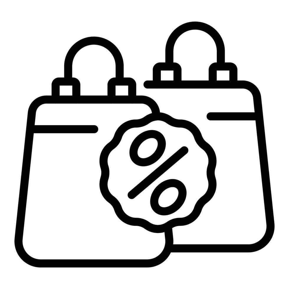 vector de contorno de icono de bolsas de venta. público en línea