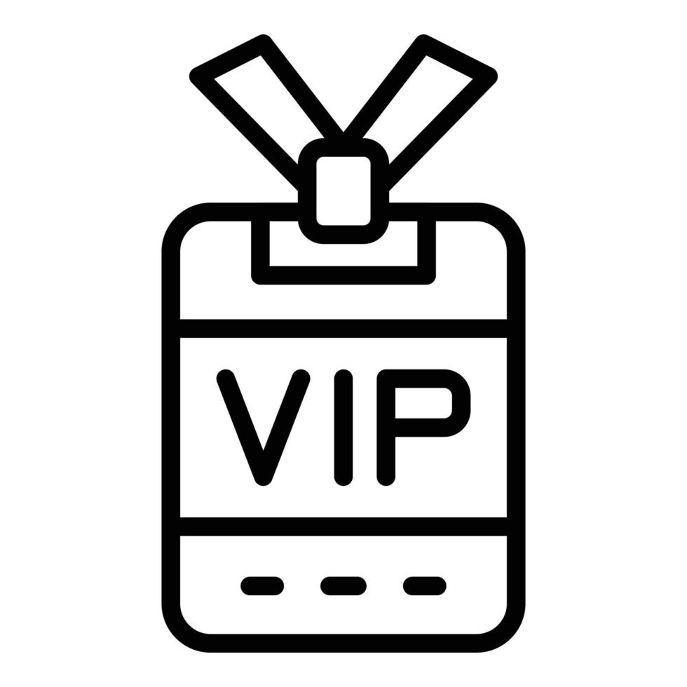 vector de contorno de icono de tarjeta de evento vip. concierto de fiesta