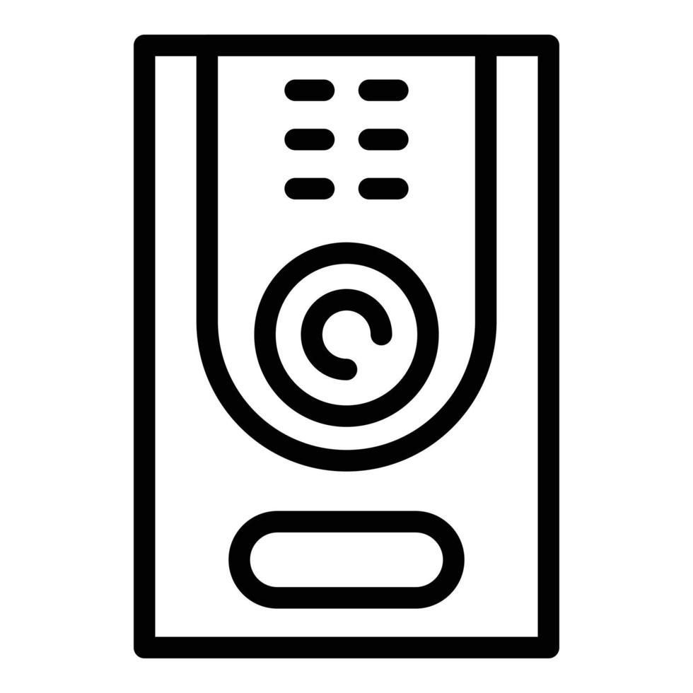 vector de contorno de icono de intercomunicador de vídeo de pared. sistema de puerta