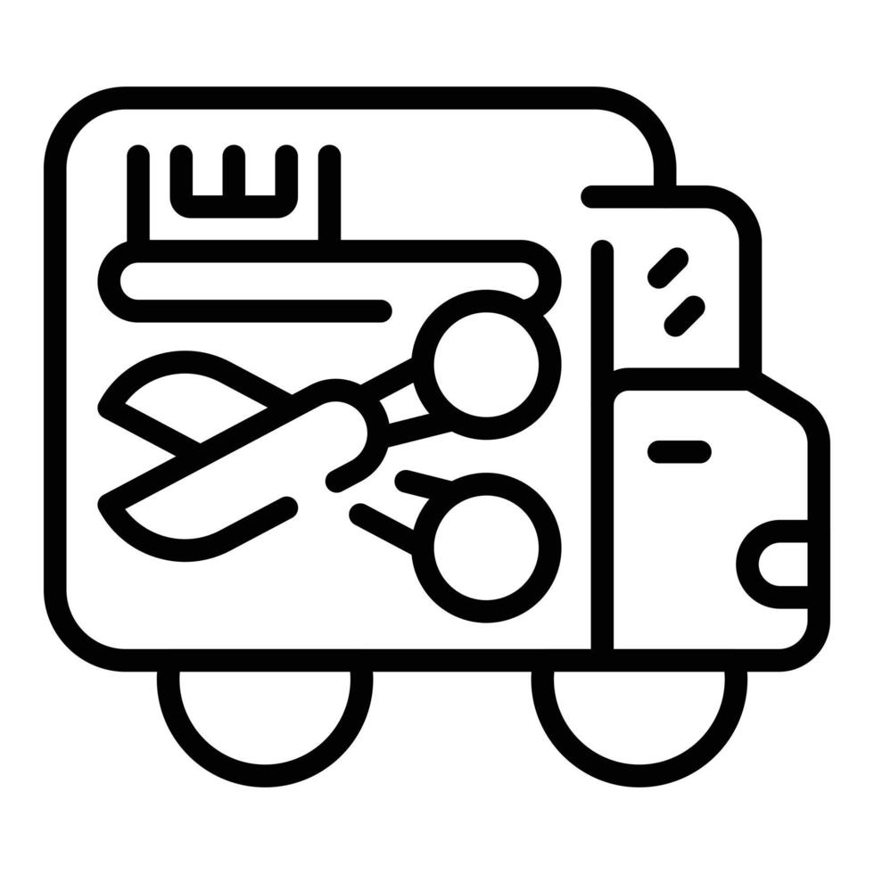 Dog spa truck icon outline vector. Bath pet vector